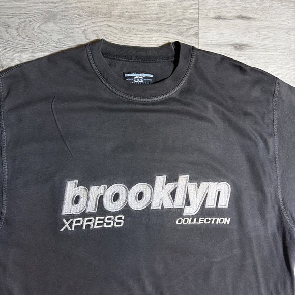 Y2K Brooklyn Xpress Graphic T-Shirt Mens Large Black Streetwear Tee - Picture 2 of 8